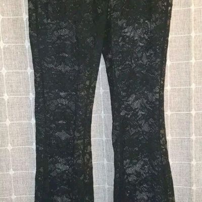NWT XXL Dolls Kill Current Mood Got Your Attention Lace Flare Leggings Built In